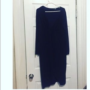 SALE !!! Boohoo Plus navy dress with slit
